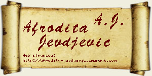 Afrodita Jevđević vizit kartica